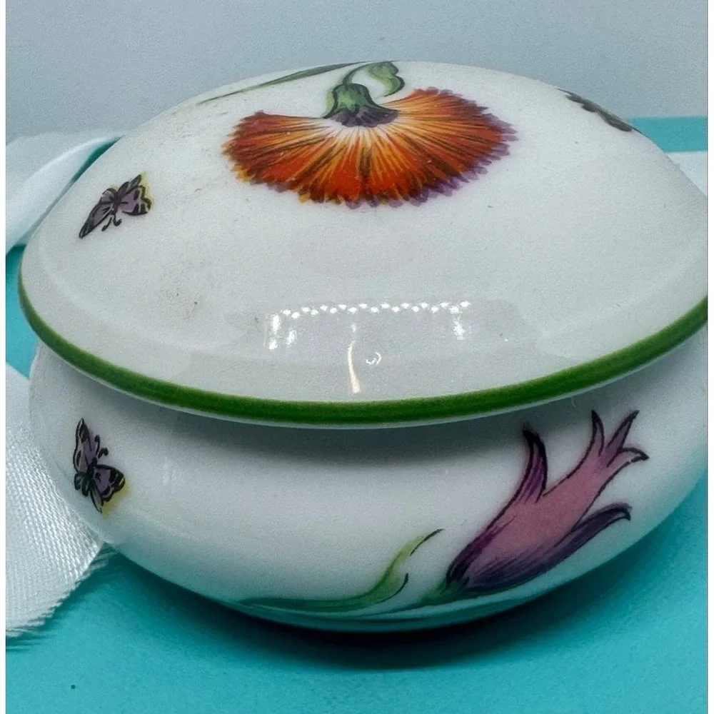 Tiffany & Co. White Orange Floral Butterfly Limoges‎